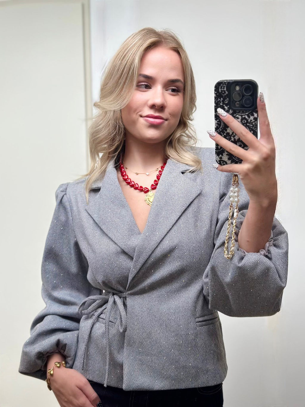 Evy Sparkle Wrap Blazer